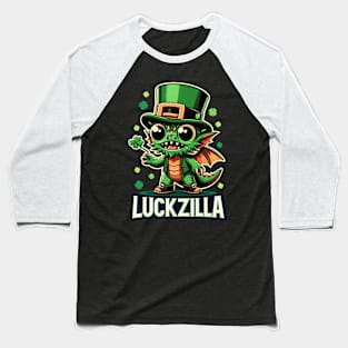 Leprechaun Dragon Delight - Luckzilla St. Paddy's Baseball T-Shirt